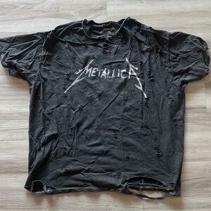 Distressed Black T-Shirt Metallica